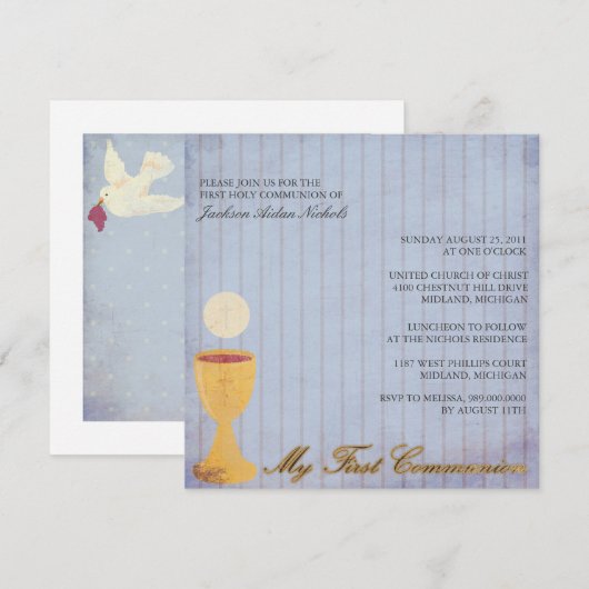 Eerste communiqué kaart (Voorkant / Achterkant)