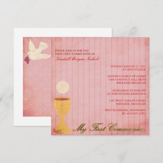 Eerste communiqué kaart (Voorkant / Achterkant)