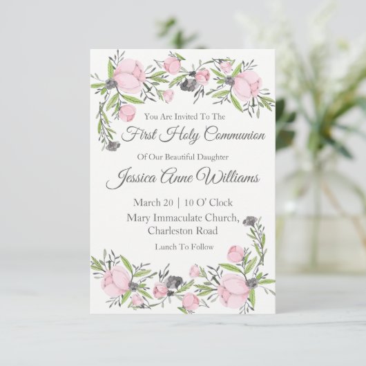 Eerste communiqué kaart (Staand voorkant)