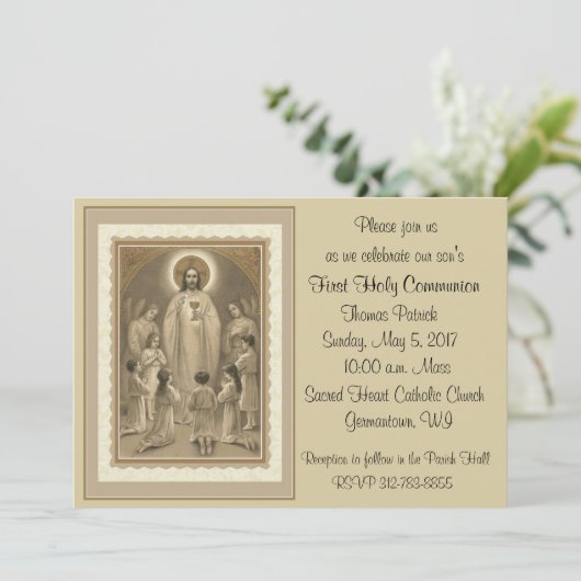 Eerste communiqué kaart (Staand voorkant)