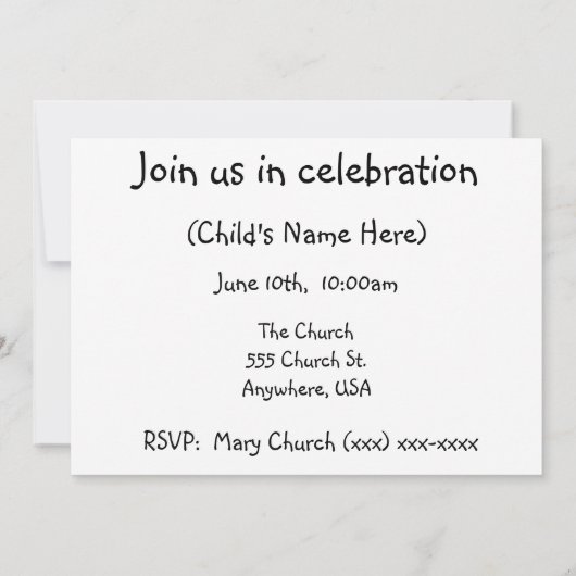 Eerste communiqué kaart (Achterkant)