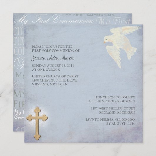 Eerste communiqué kaart (Voorkant / Achterkant)