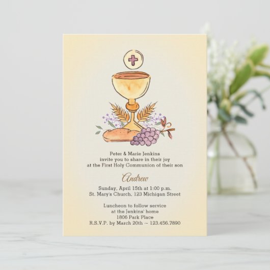 Eerste communiqué kaart (Staand voorkant)