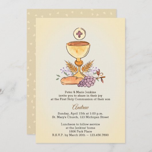 Eerste communiqué kaart (Voorkant / Achterkant)