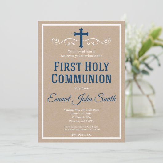 Eerste communiqué kaart (Staand voorkant)