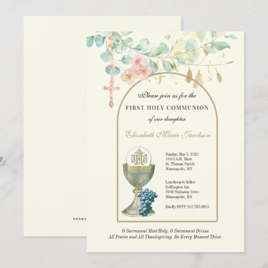 Eerste communiqué Katholieke Floral Eucalyptus Kaart (Voorkant / Achterkant)