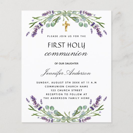 Eerste communiqué lavender violet budget uitnodigi (Voorkant)