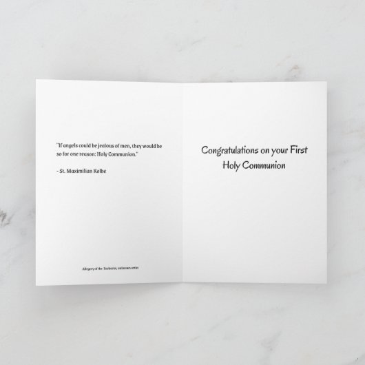 Eerste communiqué legory van de Eucharistische Kaa Kaart (Binnen)