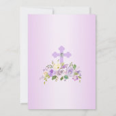 Eerste communiqué Meisje Floral Paars Lavender FOT Kaart (Achterkant)