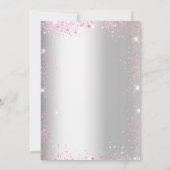 Eerste communiqué meisje zilverroze floralen spark kaart (Achterkant)