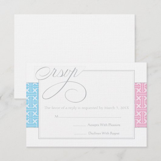 Eerste communiqué of Baptisme RSVP  | Blauw (Voorkant / Achterkant)