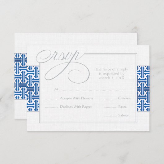 Eerste communiqué of Baptisme RSVP  | marine (Voorkant / Achterkant)