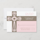 Eerste communiqué of Baptisme RSVP  | Roze (Voorkant)