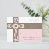 Eerste communiqué of Baptisme RSVP  | Roze (Staand voorkant)