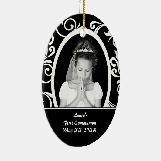 Eerste communiqué-ovaal keramisch ornament (Rechts)