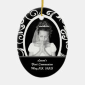 Eerste communiqué-ovaal keramisch ornament (Voorkant)