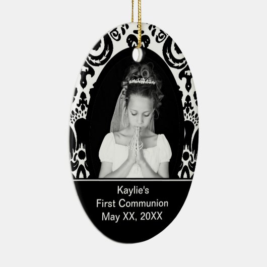 Eerste communiqué-ovaal keramisch ornament (Rechts)