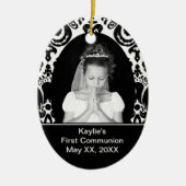 Eerste communiqué-ovaal keramisch ornament (Voorkant)