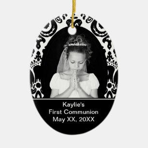 Eerste communiqué-ovaal keramisch ornament