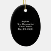 Eerste communiqué-ovaal keramisch ornament (Achterkant)