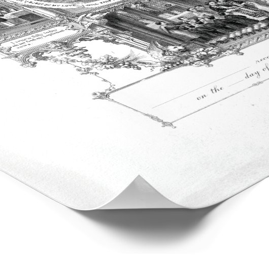 Eerste communiqué Persoonlijke Memorial (wit) Poster (Hoek)