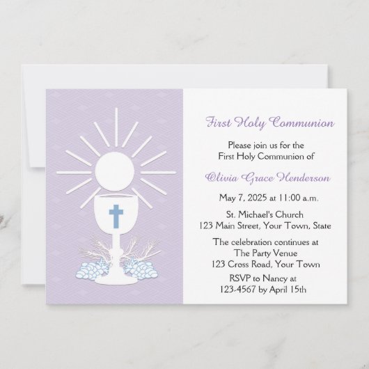 Eerste communiqué-rijst, Lila Kaart (Voorkant)