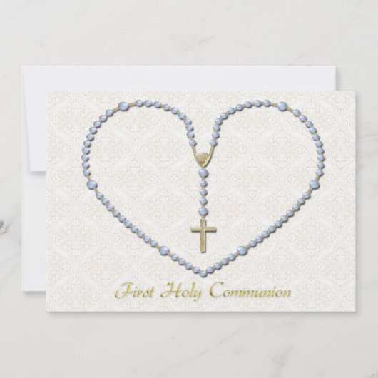 Eerste communiqué Rosary Heart Blue Kaart (Voorkant)