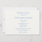 Eerste communiqué Rosary Heart Blue Kaart (Achterkant)