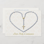 Eerste communiqué Rosary Heart Blue Kaart (Voorkant / Achterkant)