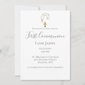 Eerste communiqué Rosary Simple Religious Event Kaart (Voorkant)