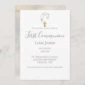 Eerste communiqué Rosary Simple Religious Event Kaart (Voorkant / Achterkant)