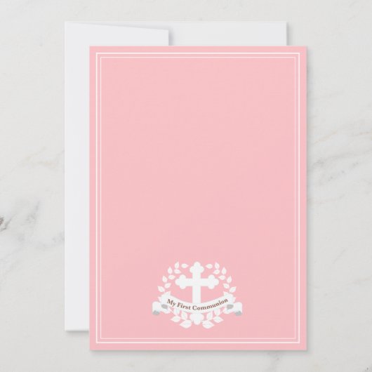 Eerste communiqué roze uitnodiging voor een blauw  (Achterkant)