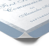 Eerste communiqué Silver Arch Dusty Blue Welkom Poster (Hoek)