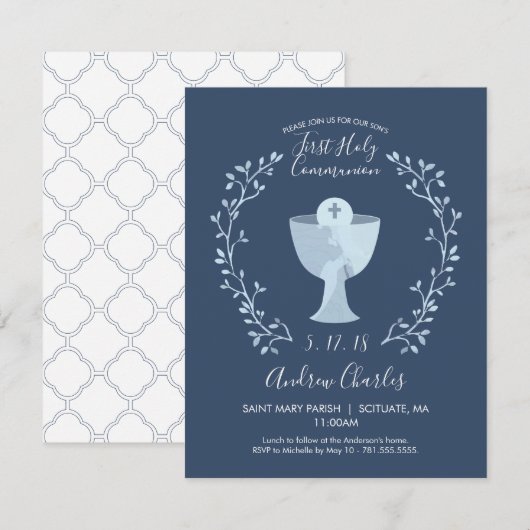 Eerste communiqué-uitnodiging kaart (Voorkant / Achterkant)