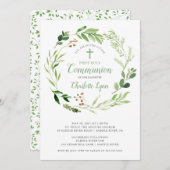 Eerste communiqué - uitnodiging met zachte groene  (Voorkant / Achterkant)