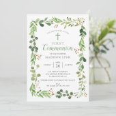 Eerste communiqué - uitnodiging met zachte groene (Staand voorkant)