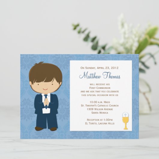 Eerste communiqué Uitnodiging voor Jongen (Staand voorkant)