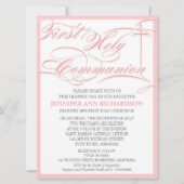 Eerste communiqué van Girl - Roze & Modern Kaart (Voorkant)