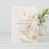 Eerste communiqué voor haar bijtende zonnebloem kaart (Staand voorkant)