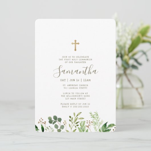 Eerste communiqué voor haar Waterverf olievloeisto Kaart (Staand voorkant)