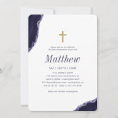 Eerste communiqué voor hem Geode Faux Gold Cross Kaart (Voorkant)