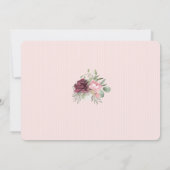 Eerste communiqué Zachte Roze Floral met foto Kaart (Achterkant)