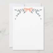 Eerste communiqué, zilver laat peach bow kaart (Achterkant)