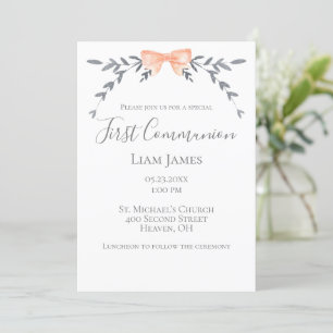 Eerste communiqué, zilver laat peach bow kaart