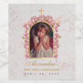 Eerste communistisch meisje Foto Gold Arch Pink Or Wijn Etiket (Enkel label)