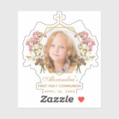 Eerste communistisch meisje Foto Gold Floral Pink  Sticker (Vel)