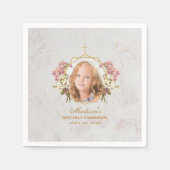 Eerste communistisch meisje Foto Marble Gold Pink Servet (Voorkant)