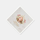 Eerste communistisch meisje Foto Marble Gold Pink Servet (Hoek)