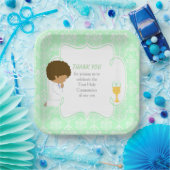 Eerste Communistische Afrikaanse Groene Damask Papieren Bordje (Feest)