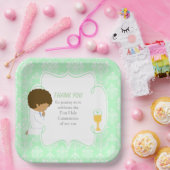 Eerste Communistische Afrikaanse Groene Damask Papieren Bordje (Feest)